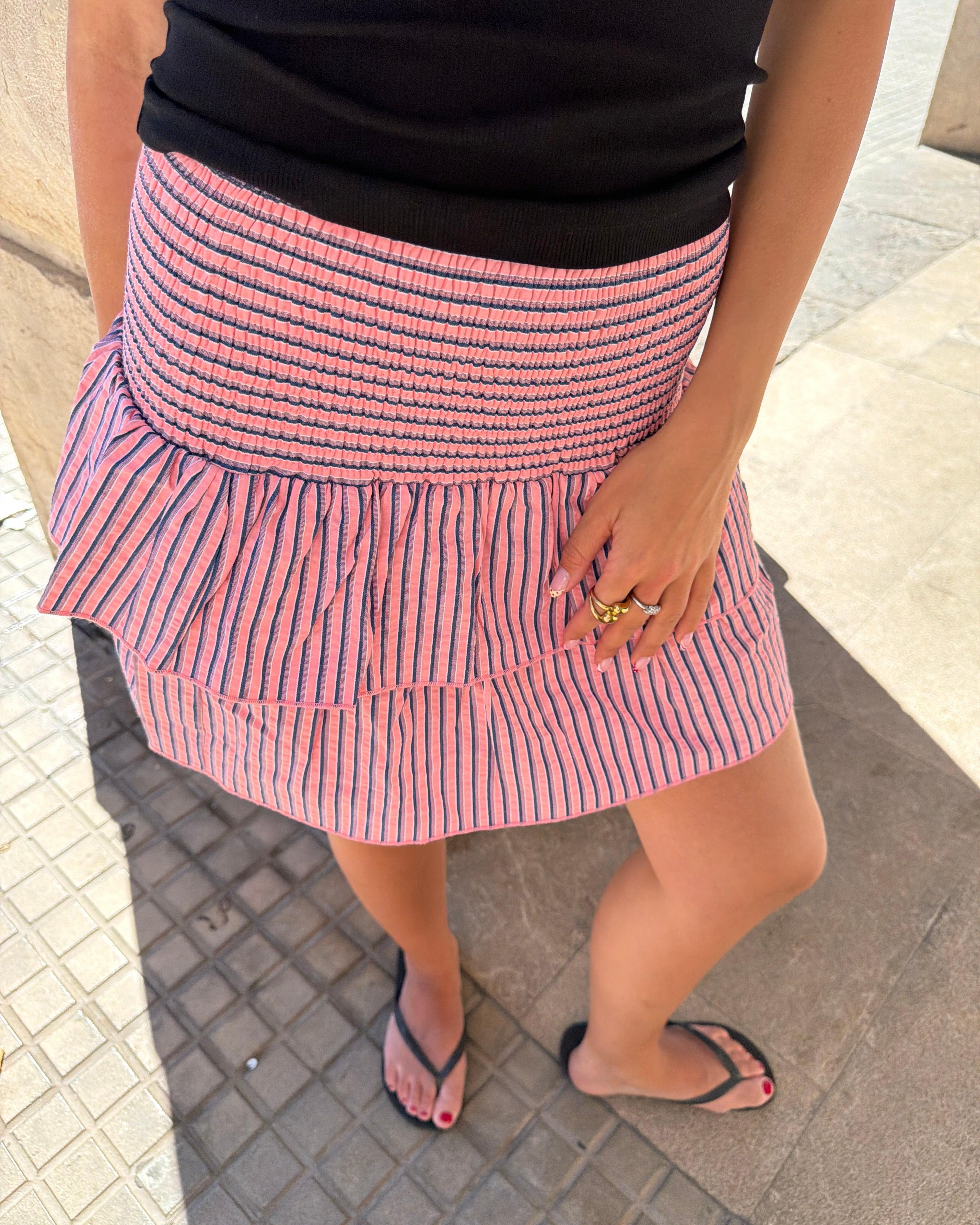 VIOLA RUFFLE TOP/SKIRT - CORAL - Dinvintageshop