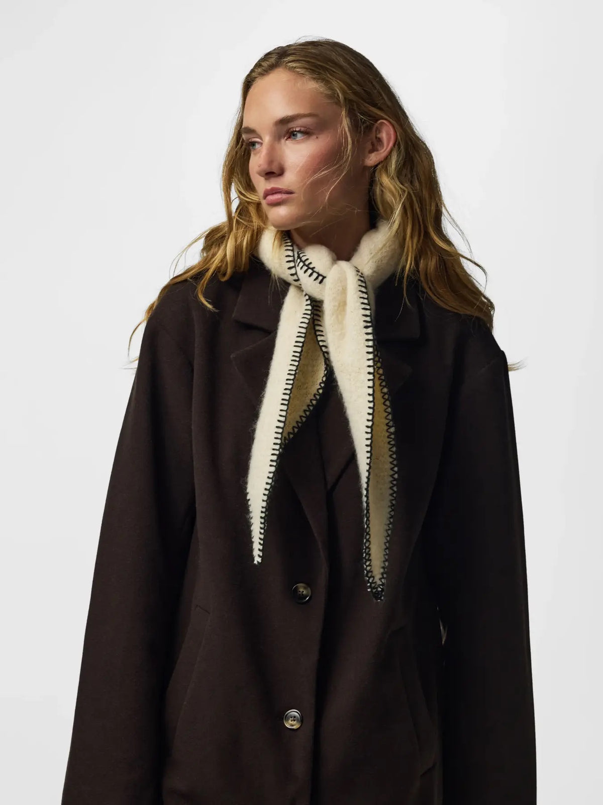 PYRON MINI SCARF - WHITECAP / CONTRAST STITCT