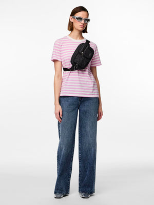 RIA STRIPE TEE - LAVENDER/WHITE